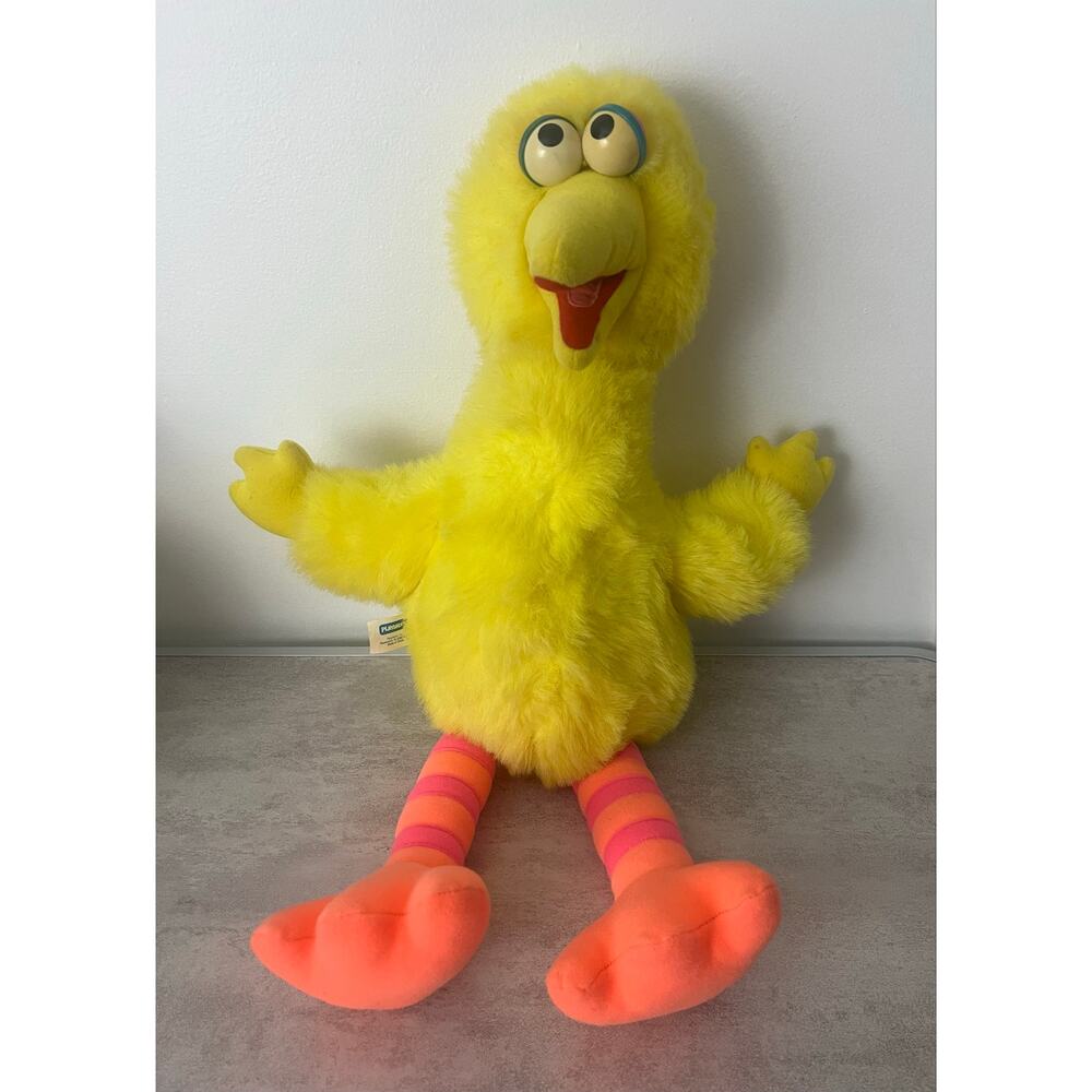 Sesame Street 1986 Talking Big Bird Pull Cord 22" Plush Playskool Working